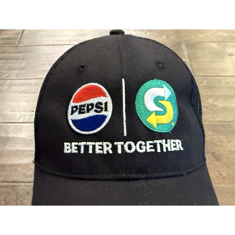 Subway Pepsi Better Together Mens Black Adjustable SnapBack Hat Baseball Cap - Picture 3 of 8
